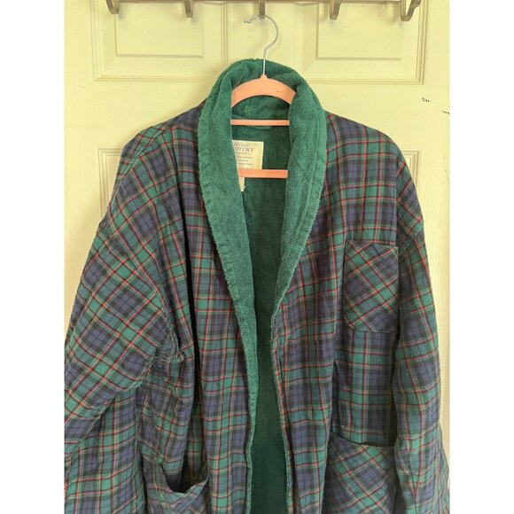 Victoria's Secret Authentic Country Cottons Plaid Terry Cloth Bath Robe M/L - Picture 2 of 16
